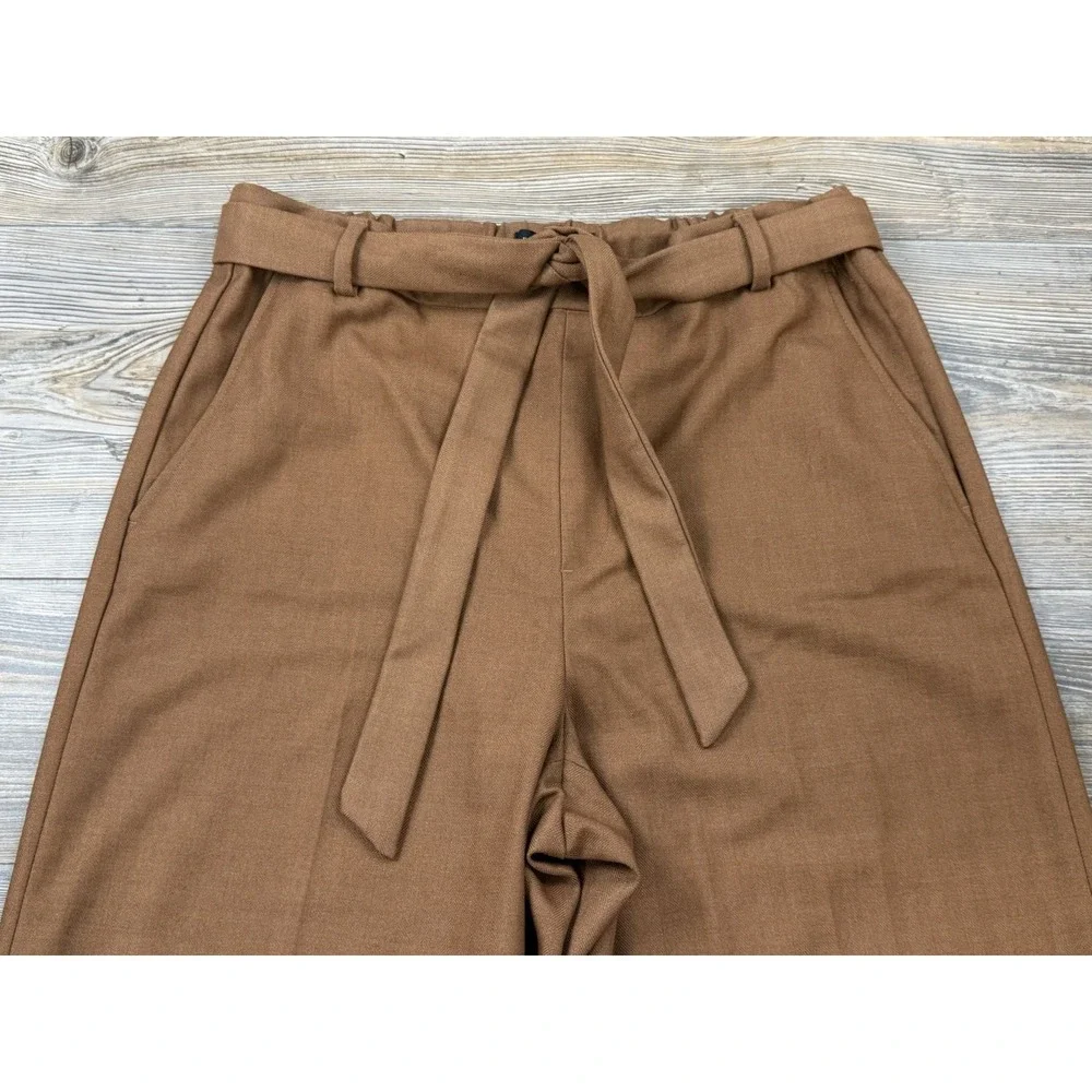 Banana Republic Rowan Brown Wide Leg Crop Pants Size 12 Officecore Careerwear